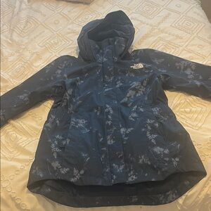 The North Face Navy Floral Hooded Jacket